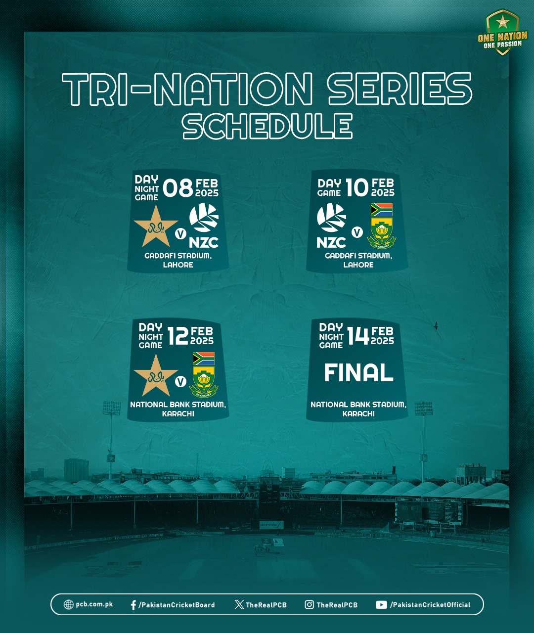 PCB Confirms Details Of Tri-Nation ODI Series